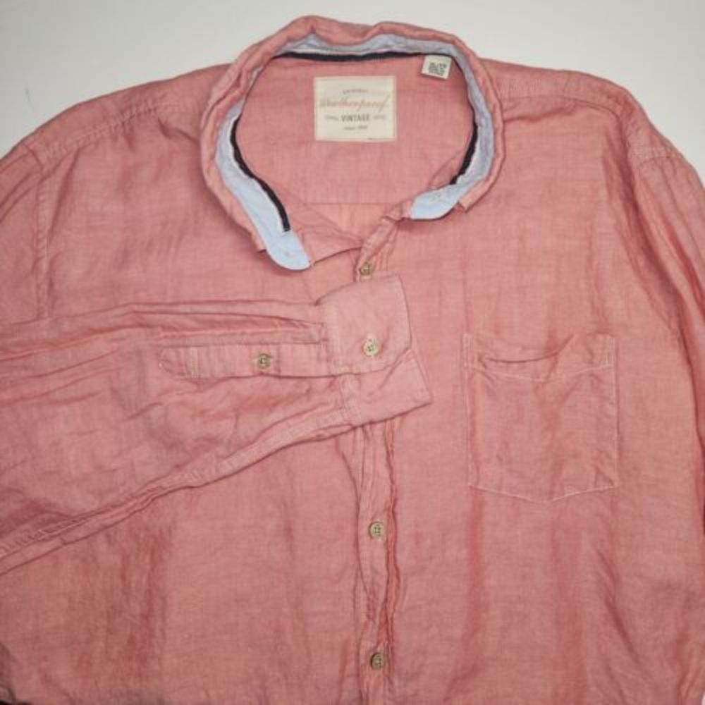 MENS WEATHERPROOF VINTAGE LIGHTWEIGHT  LINEN LONG SLEEVE BUTTON DOWN SIZE XL‎